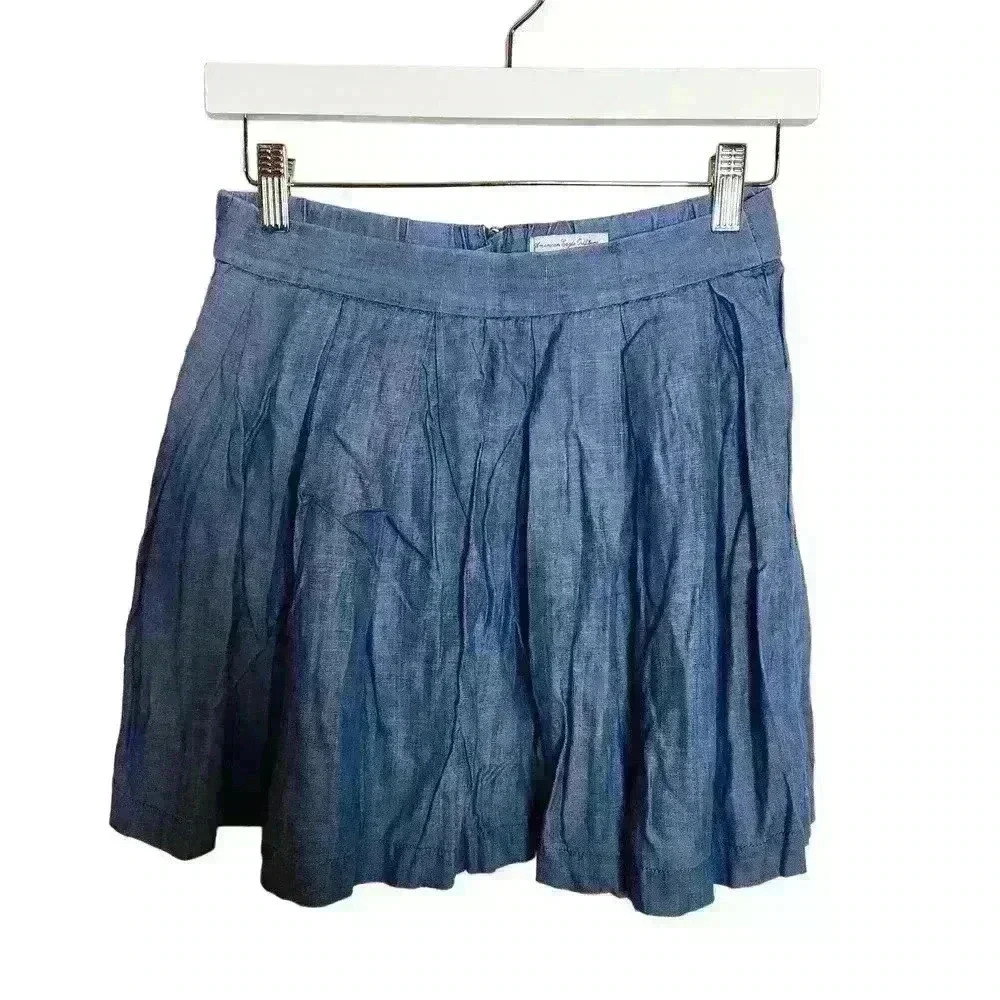American Eagle women's a-line blue denim skirt size XS